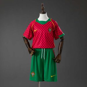 Retro Portugal Hjemmedrakt 2004 Barn Fotballdraktsett