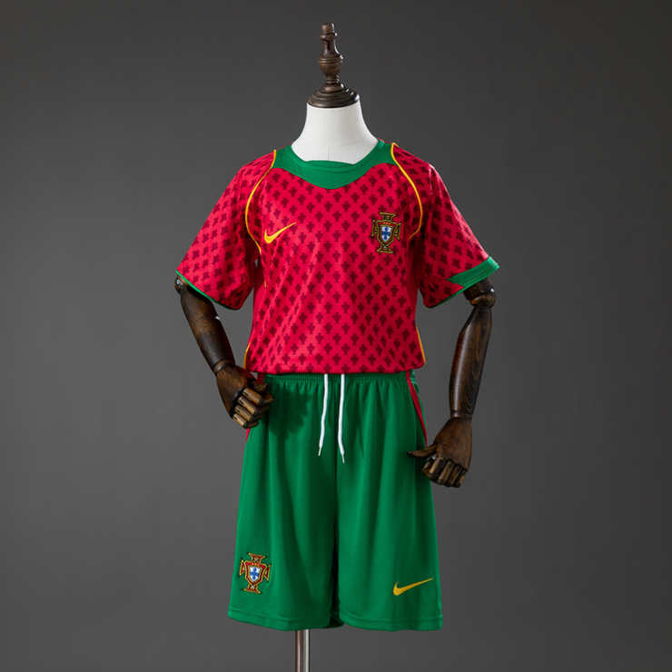 Retro Portugal Hjemmedrakt 2004 Barn Fotballdraktsett