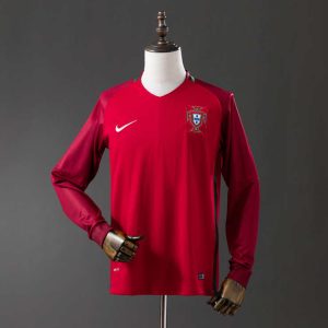 Retro Portugal Hjemmedrakt 2016 Langermet Herre Fotballdrakt