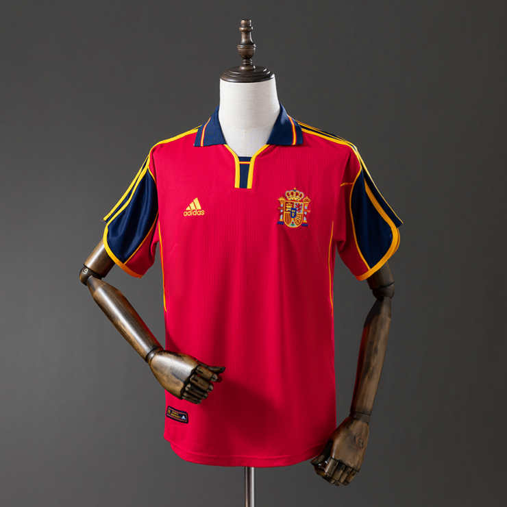 Retro Spania 2000 Hjemmedrakt Fotballdrakt Herre