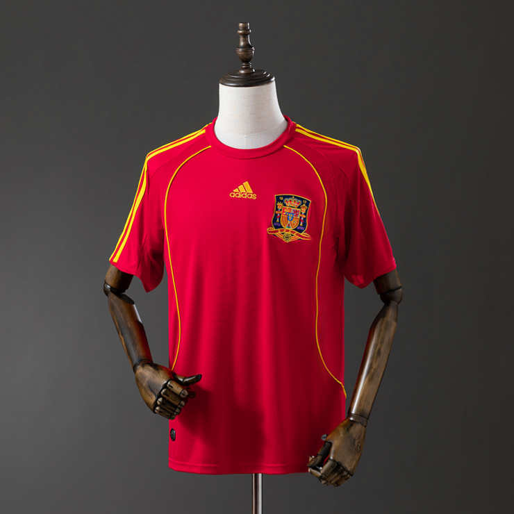 Retro Spania 2008 Hjemmedrakt Fotballdrakt Herre