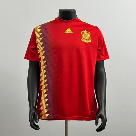Retro Spania 2018 Hjemmedrakt Fotballdrakt Herre