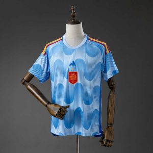Retro Spania 2022 Bortedrakt Fotballdrakt Herre