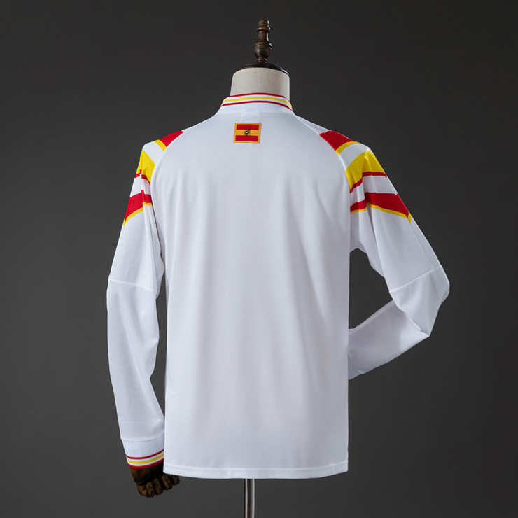 Retro Spania Bortedrakt 1996 Langermet Herre Fotballdrakt