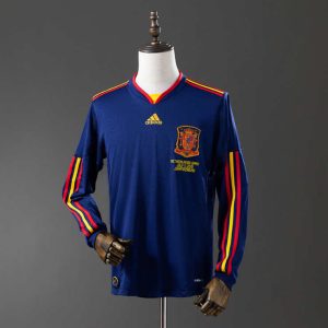 Retro Spania Bortedrakt 2010 Langermet Herre Fotballdrakt