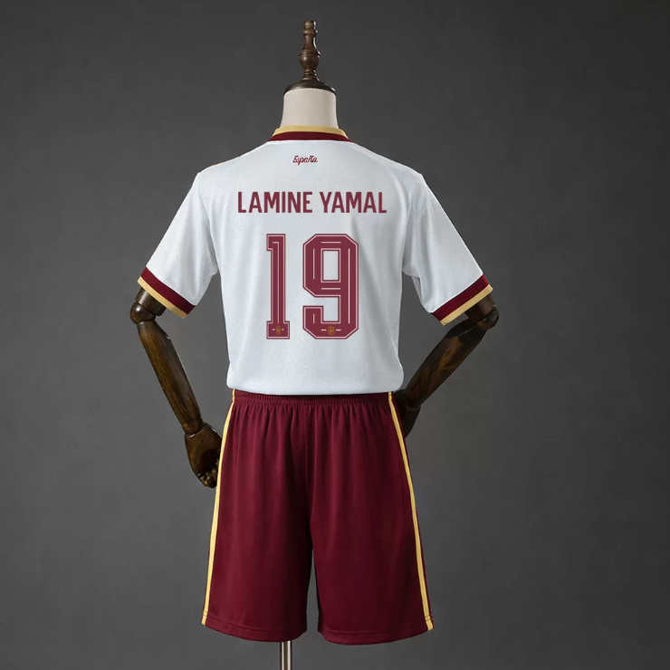 Spania VM 2026 Bortedrakt Barn Lamine Yamal 19 Fotballdrakt Sett