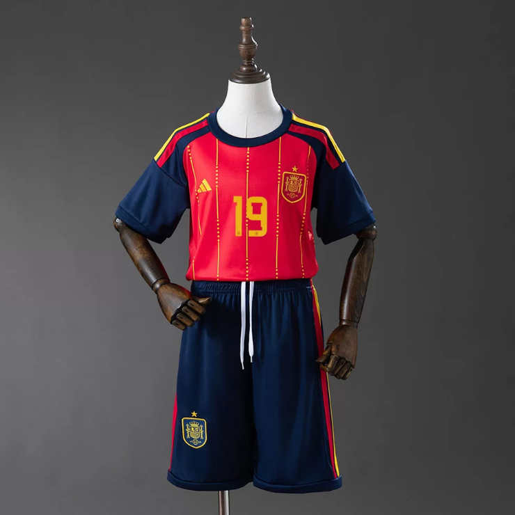 Spania VM 2026 Hjemmedrakt Barn Lamine Yamal 19 Fotballdrakt Sett