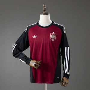 Spania VM 2026 Langermet Keeperdrakt Burgunder Fotballdrakt Herre