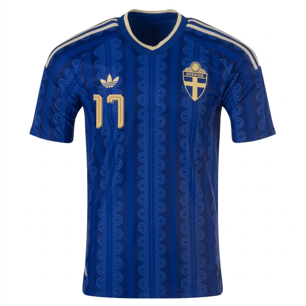 Sverige Bortedrakt VM 2026 Viktor Gyökeres 17 Herre Kortermet Fotballdrakt