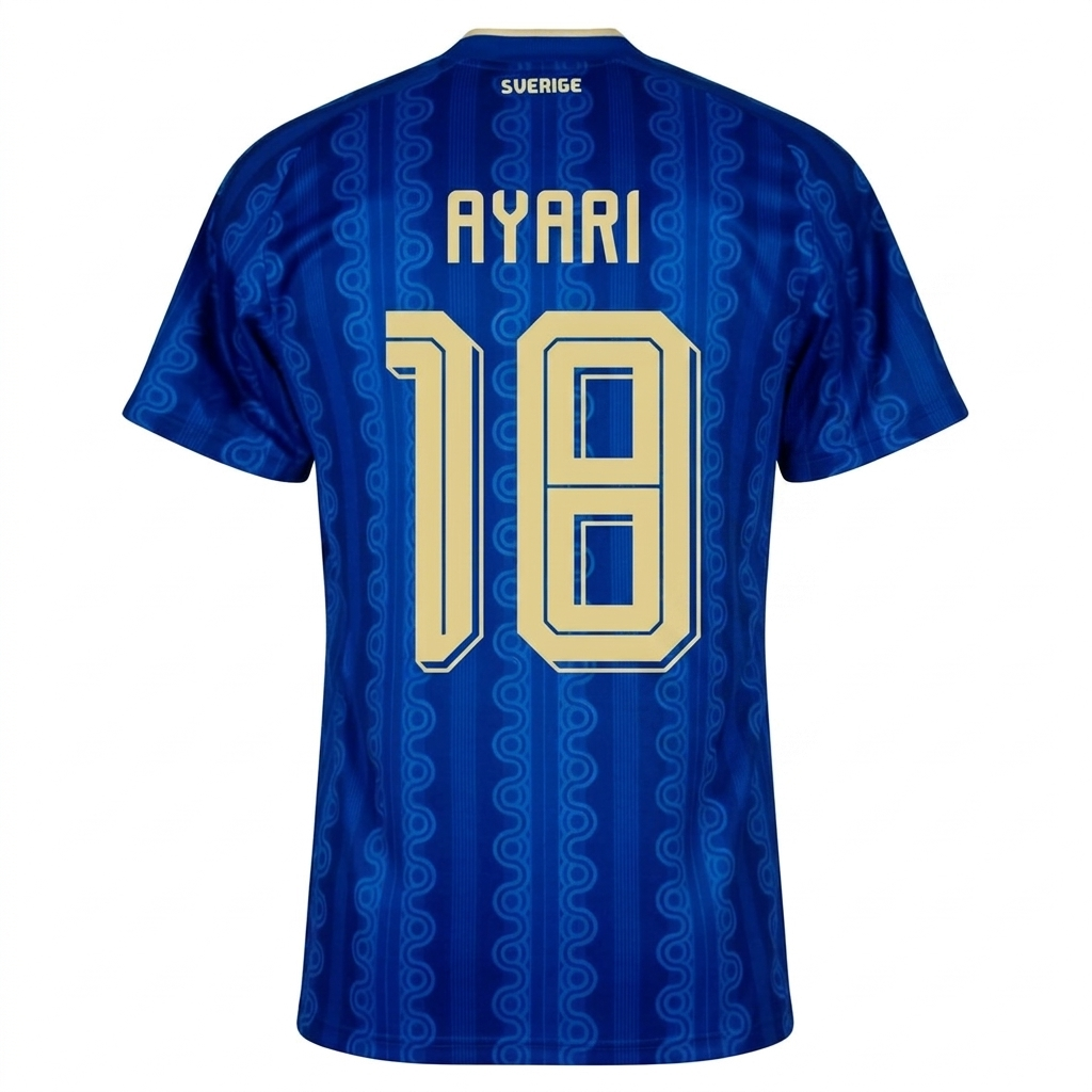 Sverige Bortedrakt VM 2026 Yasin Ayari 18 Herre Kortermet Fotballdrakt