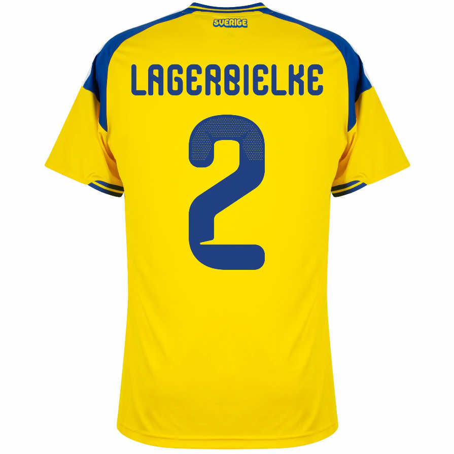 Sverige Hjemmedrakt VM 2026 Gustaf Lagerbielke 2 Herre Kortermet Fotballdrakt