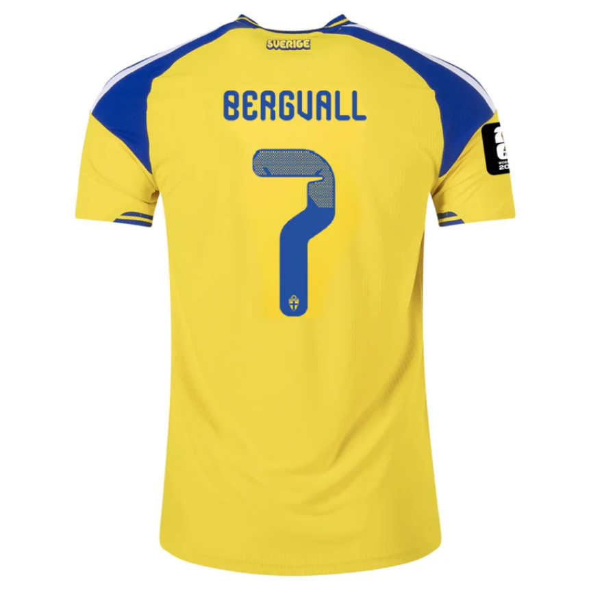 Sverige Hjemmedrakt VM 2026 Lucas Bergvall 7 Herre Kortermet Fotballdrakt