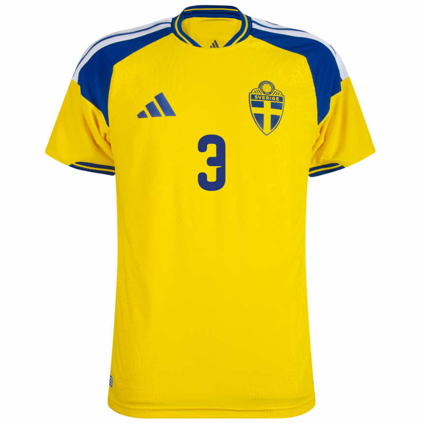 Sverige Hjemmedrakt VM 2026 Victor Lindelöf 3 Herre Kortermet Fotballdrakt