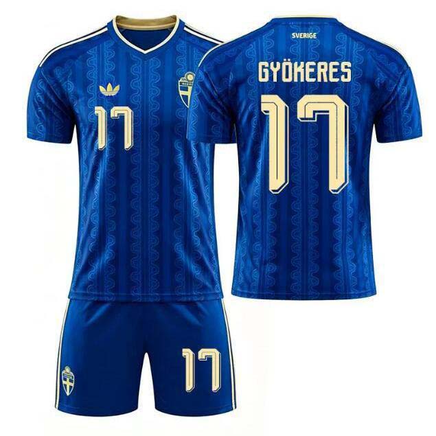Sverige VM 2026 Bortedraktsett Barn Viktor Gyökeres 17 Fotballsett