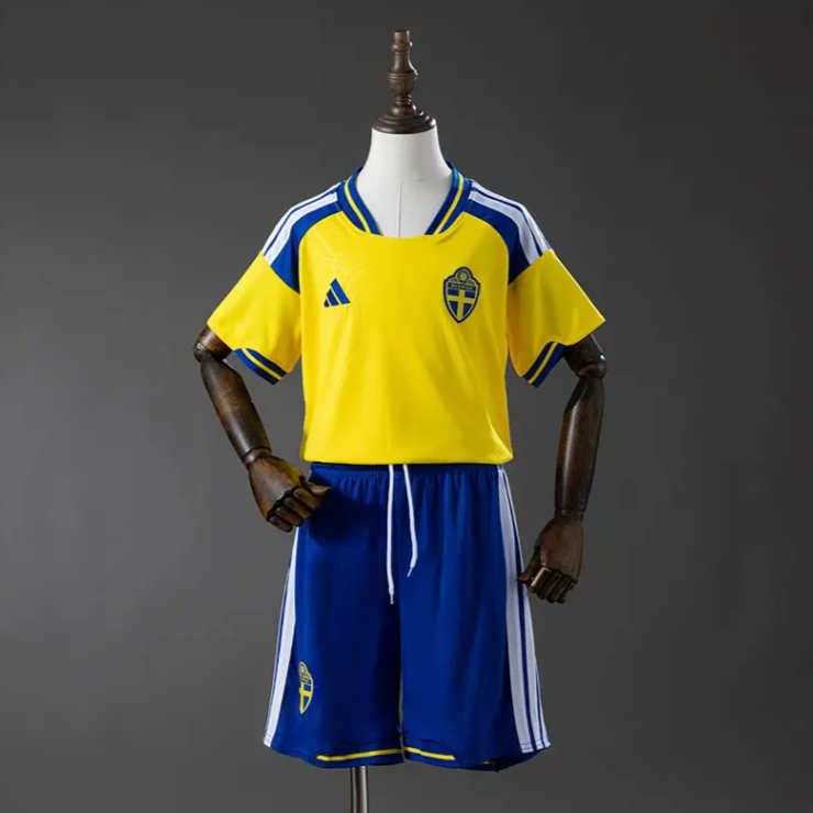Sverige VM 2026 Hjemmedrakt Barn Kortermet Fotballdraktsett