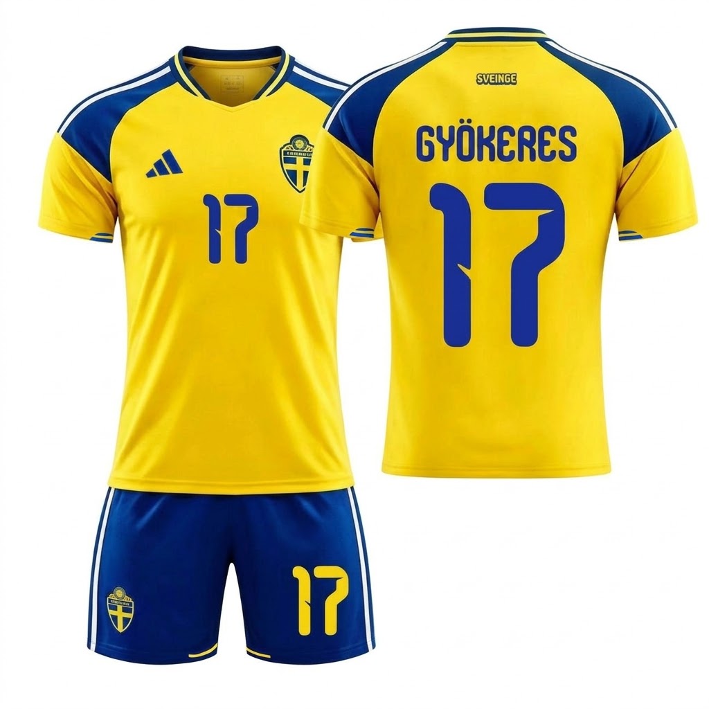 Sverige VM 2026 Hjemmedraktsett Barn Viktor Gyökeres 17 Fotballsett