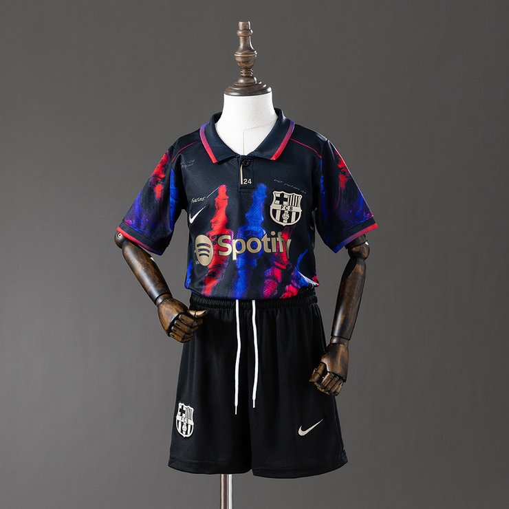 Barcelona 2025/26 Camo Spesialutgave Barn Fotballdraktsett
