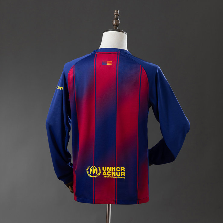 Barcelona 2025/26 Hjemmedrakt Langermet Fotballdrakt Herre