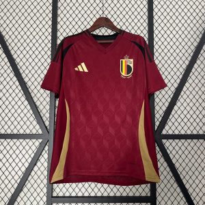 Belgia Landslag 2024 Hjemmedrakt Burgunder Kortermet Fotballdrakt Herre