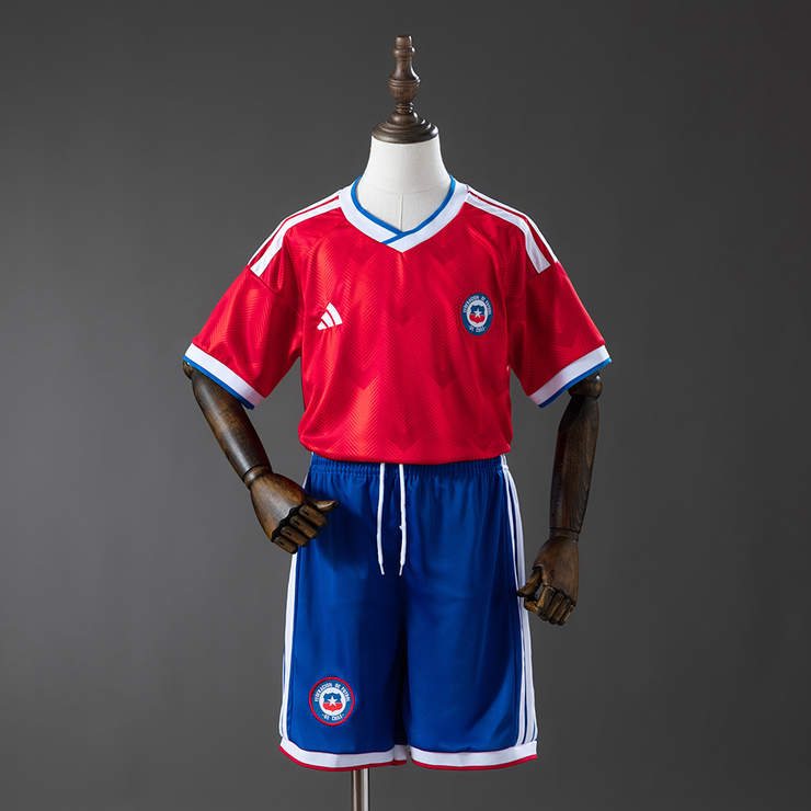 Chile VM 2026 Hjemmedrakt Fotballdraktsett Barn Kortermet
