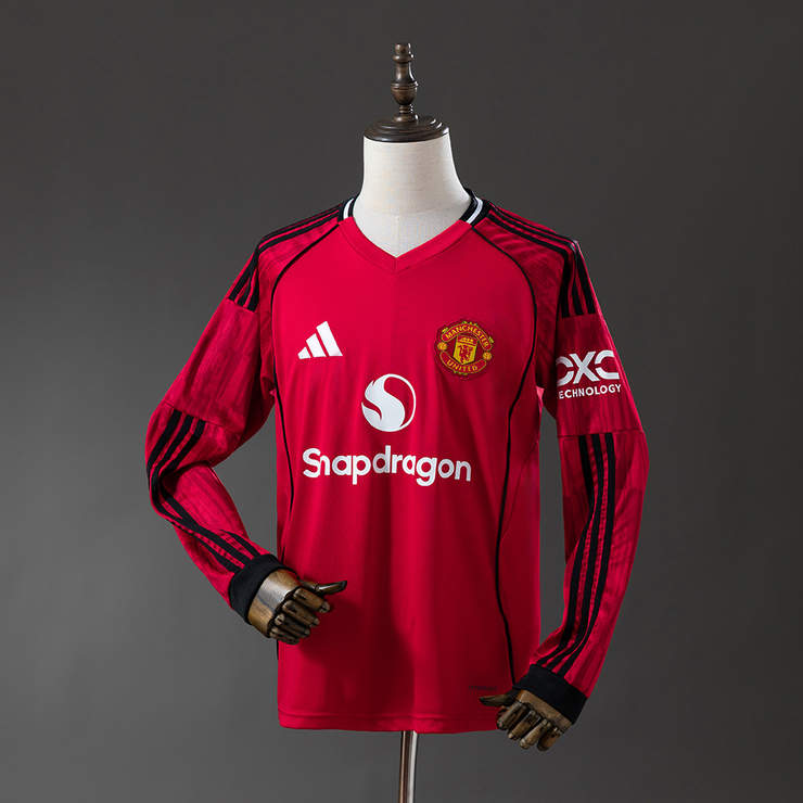 Manchester United Hjemmedrakt 2025/26 Langermet Herre Fotballdrakt