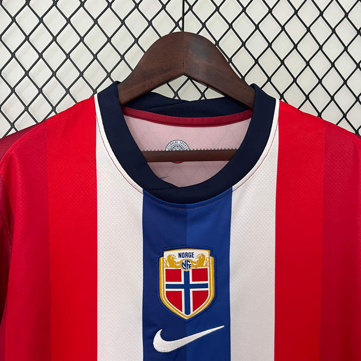 Norge Landslag Hjemmedrakt 2024 Herre Fotballdrakt Kortermet