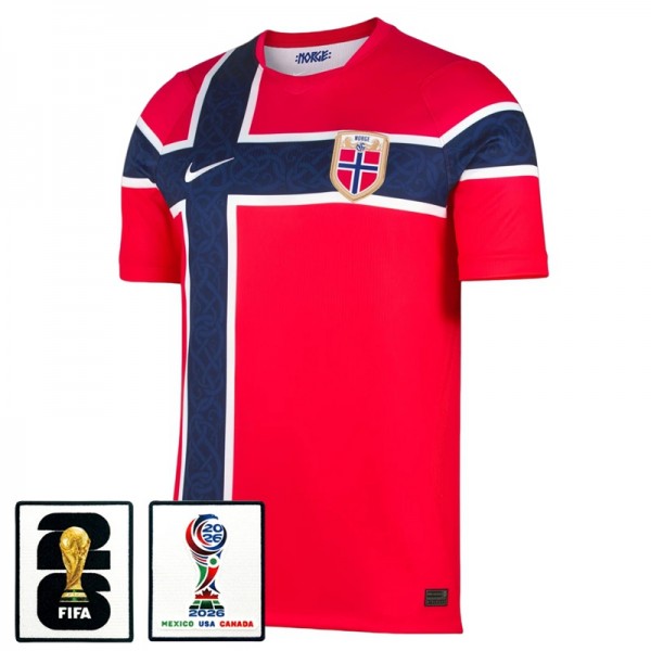 Norge VM 2026 Hjemmedrakt Herre Fotballdrakt med VM-Patch