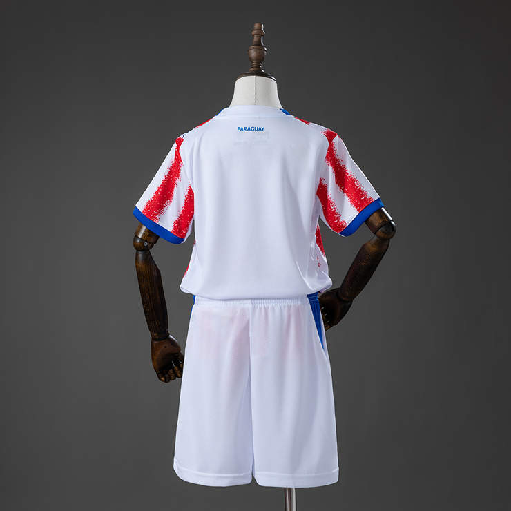 Paraguay VM 2026 Hjemmedrakt Fotballdraktsett Barn Kortermet