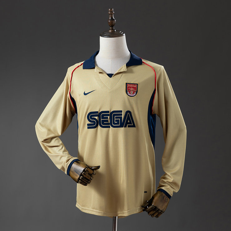 Retro Arsenal 2001/02 Bortedrakt Langermet Herre Fotballdrakt