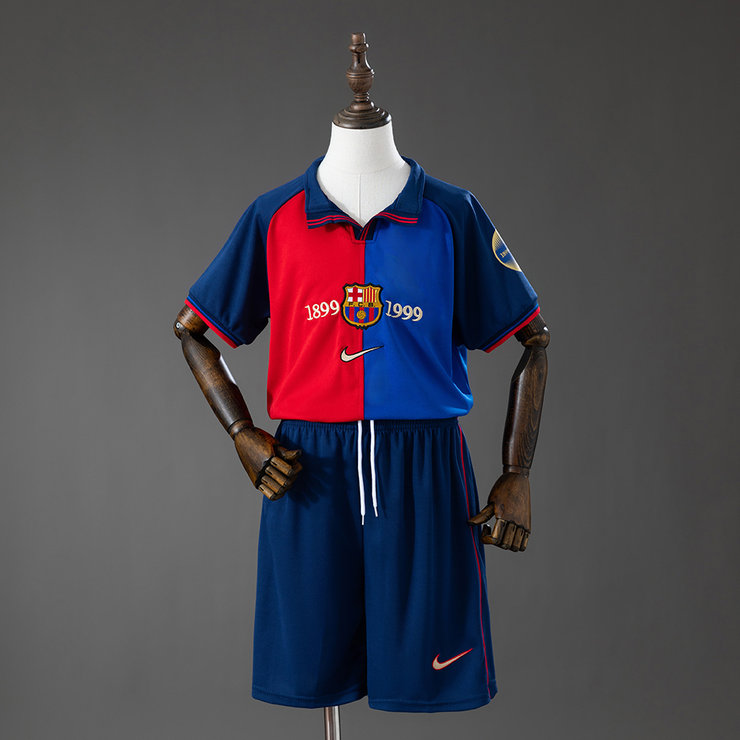 Retro Barcelona 100-årsjubileum Barn Fotballdraktsett