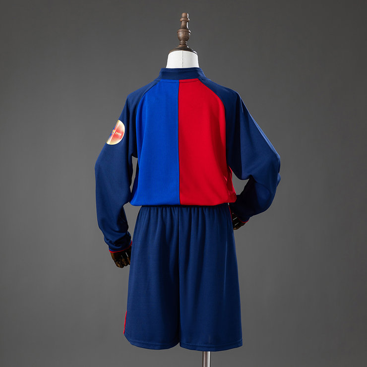 Retro Barcelona 100-årsjubileum Langermet Barn Fotballdraktsett