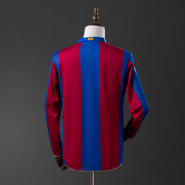Retro Barcelona 2007/08 Hjemmedrakt Langermet Herre Fotballdrakt