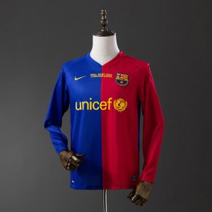 Retro Barcelona 2008/09 Hjemmedrakt Langermet Herre Fotballdrakt