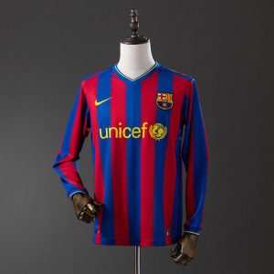 Retro Barcelona 2009/10 Hjemmedrakt Langermet Herre Fotballdrakt