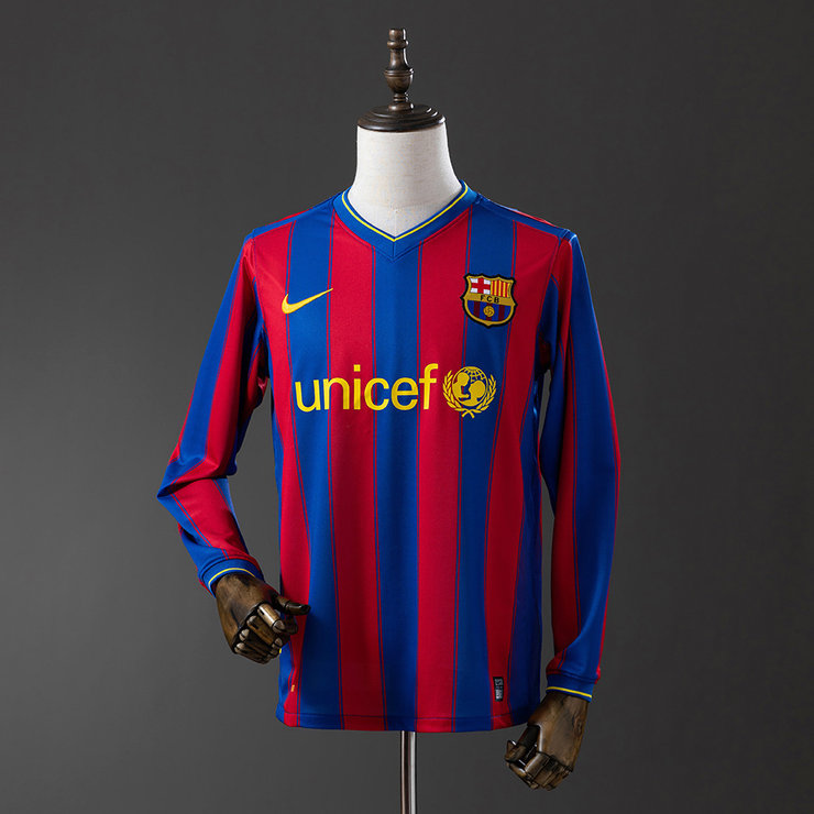 Retro Barcelona 2009/10 Hjemmedrakt Langermet Herre Fotballdrakt