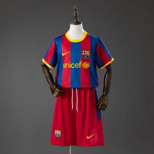 Retro Barcelona 2010/11 Hjemmedrakt Barn Fotballdraktsett