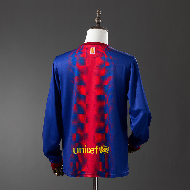 Retro Barcelona 2012/13 Hjemmedrakt Langermet Herre Fotballdrakt