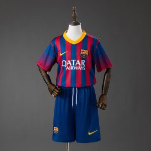 Retro Barcelona 2013/14 Hjemmedrakt Barn Fotballdraktsett
