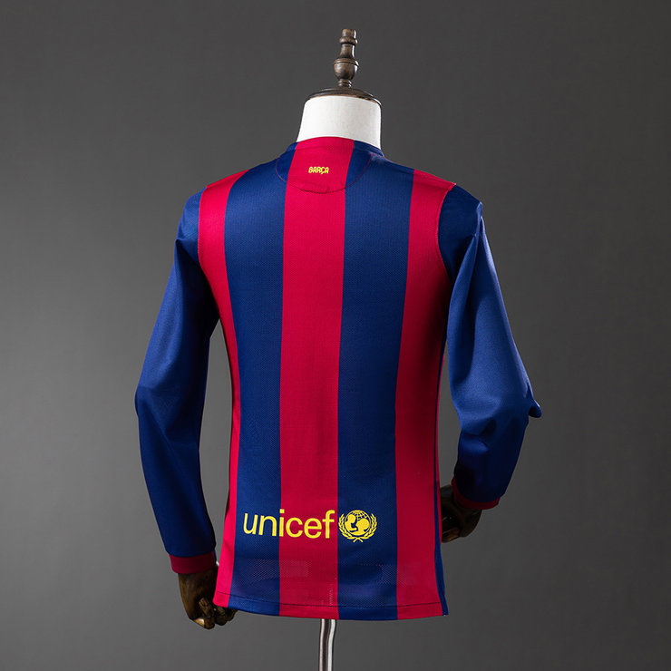 Retro Barcelona 2014/15 Hjemmedrakt Langermet Herre Fotballdrakt