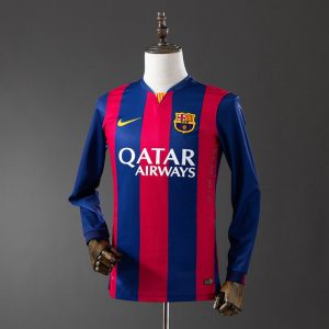 Retro Barcelona 2014/15 Hjemmedrakt Langermet Herre Fotballdrakt