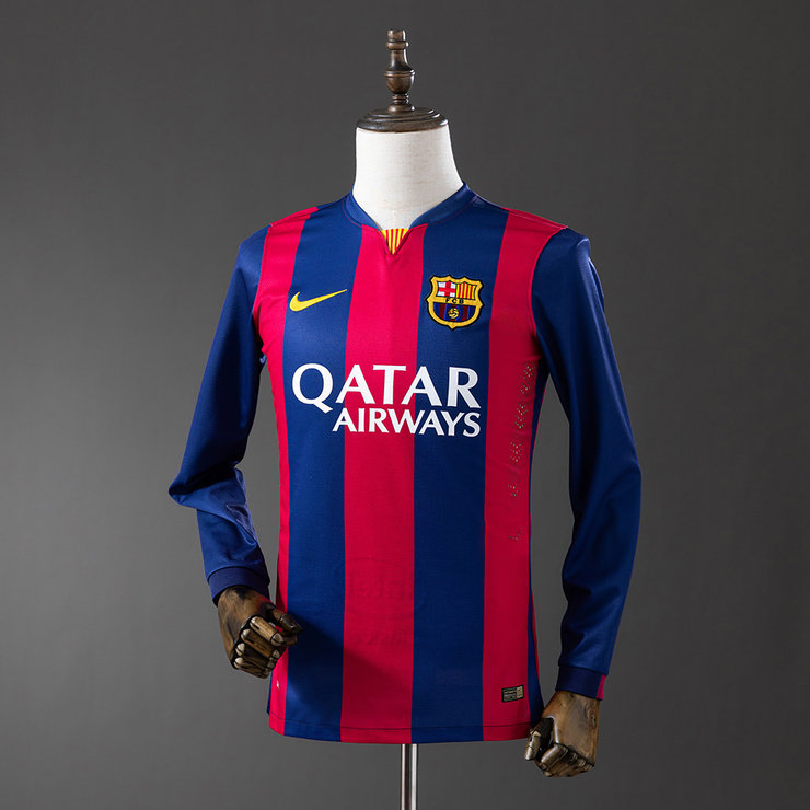 Retro Barcelona 2014/15 Hjemmedrakt Langermet Herre Fotballdrakt