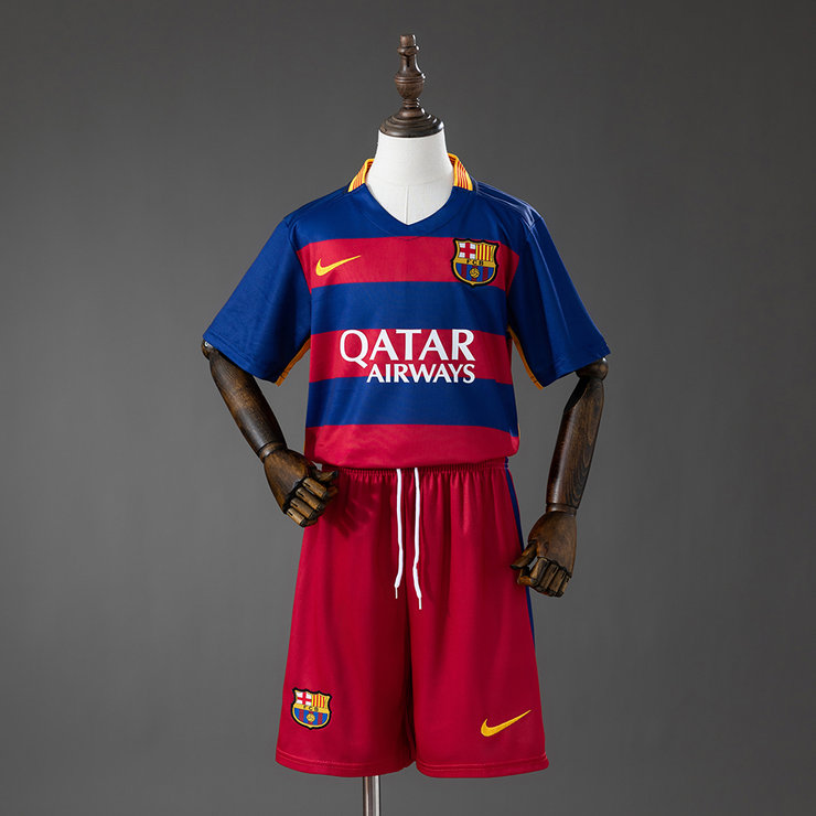 Retro Barcelona 2015/16 Hjemmedrakt Barn Fotballdraktsett