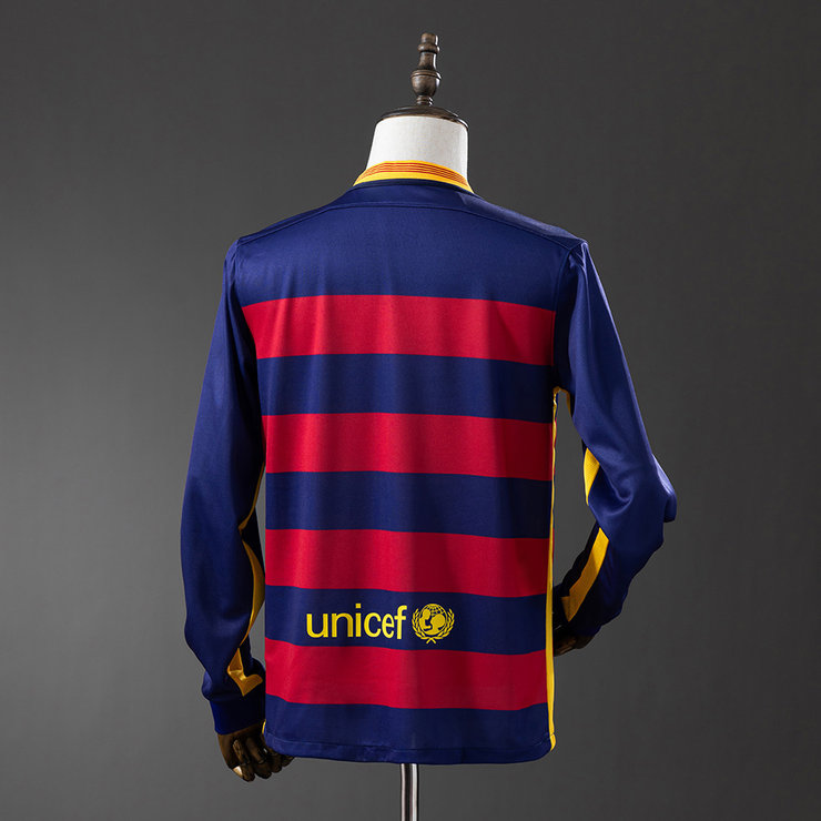 Retro Barcelona 2015/16 Hjemmedrakt Langermet Herre Fotballdrakt