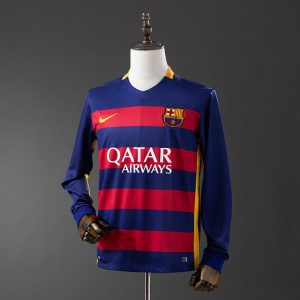 Retro Barcelona 2015/16 Hjemmedrakt Langermet Herre Fotballdrakt
