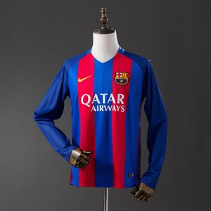 Retro Barcelona 2016/17 Hjemmedrakt Langermet Herre Fotballdrakt
