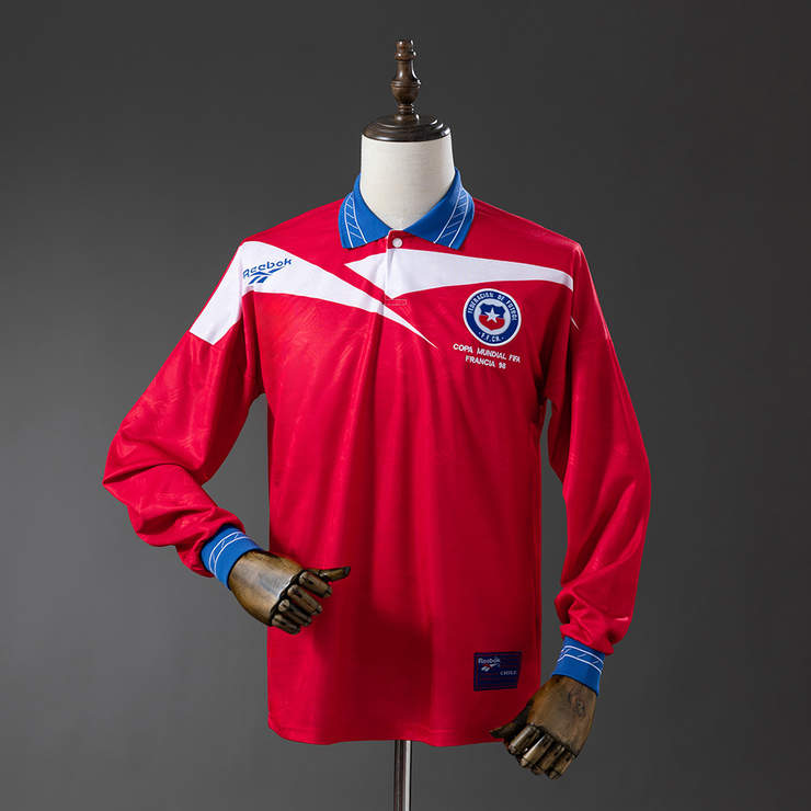 Retro Chile 1998 Hjemmedrakt Langermet Herre Fotballdrakt