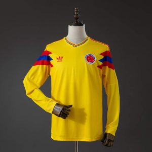 Retro Colombia 1990 Hjemmedrakt Langermet Herre Fotballdrakt