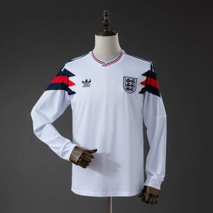 Retro England 1990 Hjemmedrakt Langermet Herre Fotballdrakt