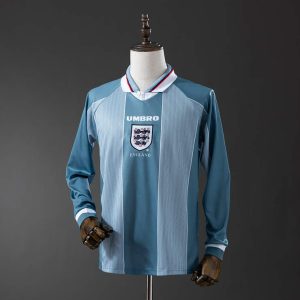 Retro England 1996 Bortedrakt Langermet Herre Fotballdrakt