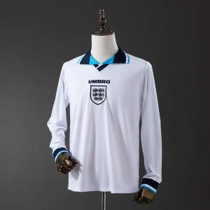 Retro England 1996 Hjemmedrakt Langermet Herre Fotballdrakt